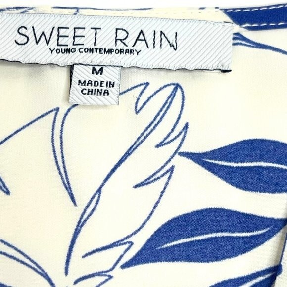 Sweet Rain| Women's Hawaiian Print Top| Dolman Sleeve Blouse Size M - Picture 10 of 10